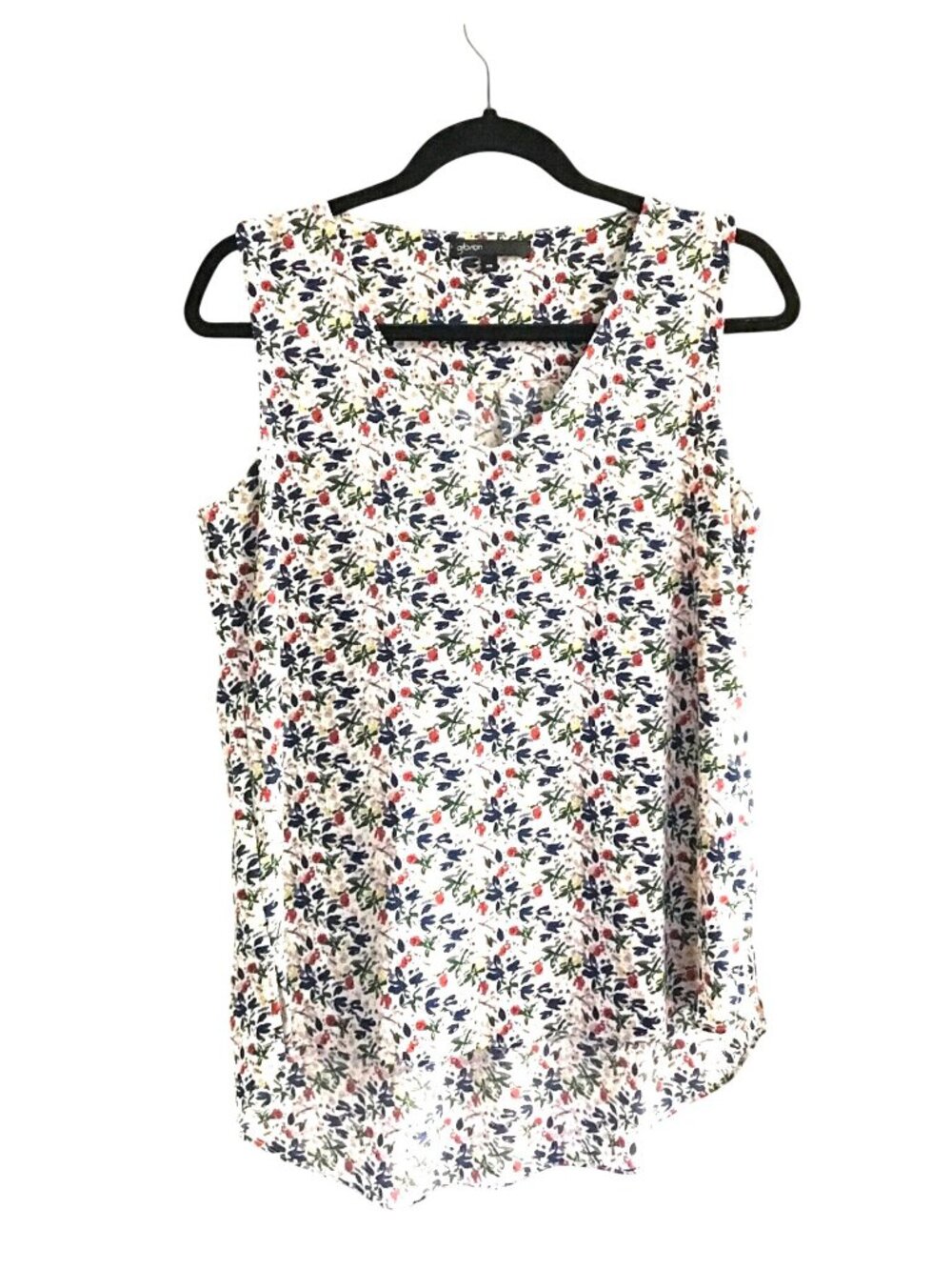GIBSON- WOMENS FLORAL V-NECK PULLOVER TOP SIZE X-SMALL